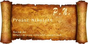 Preisz Nikolett névjegykártya