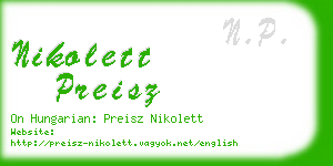 nikolett preisz business card